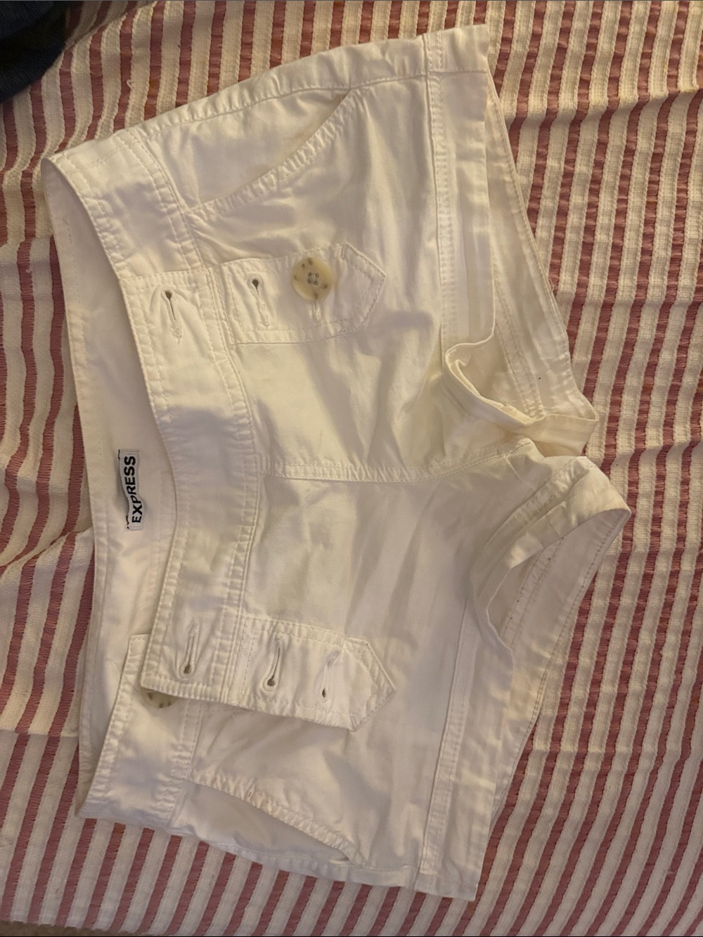 Express White Denim Short Shorts